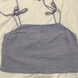 Brandy Melville Blue Dena Self Tie Tank